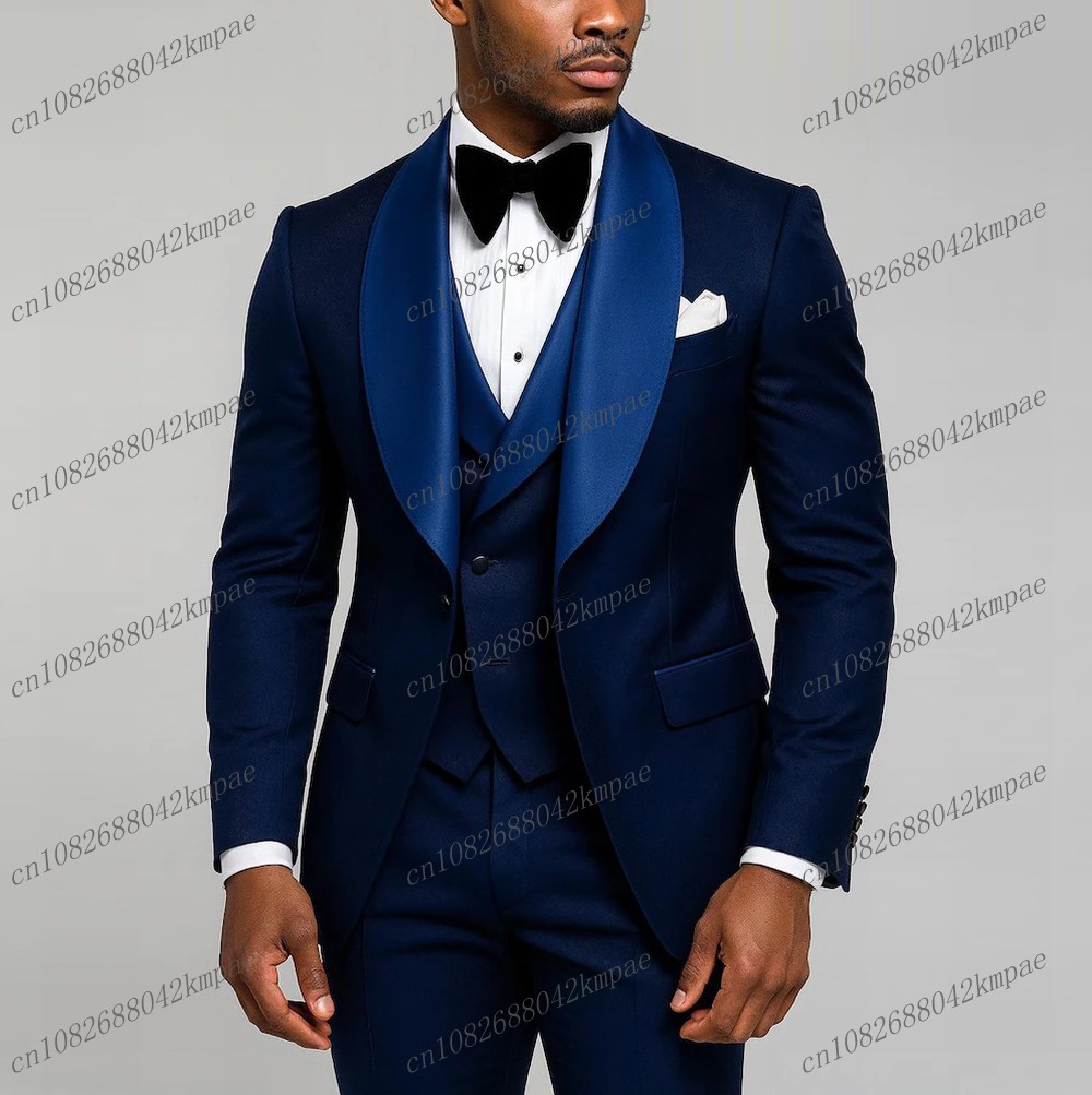 Men'S Grooming Jacket - New Navy Blue Formal Men Suit