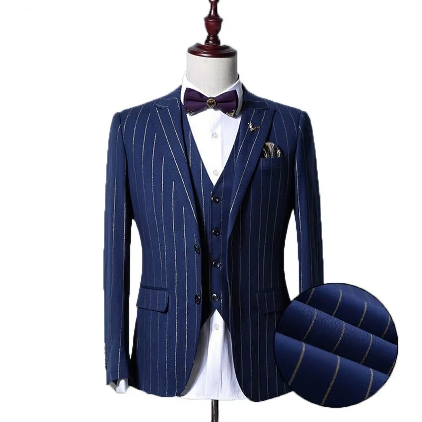 Men'S Grooming Jacket - Auriparus flaviceps Gold Striped Man Suits