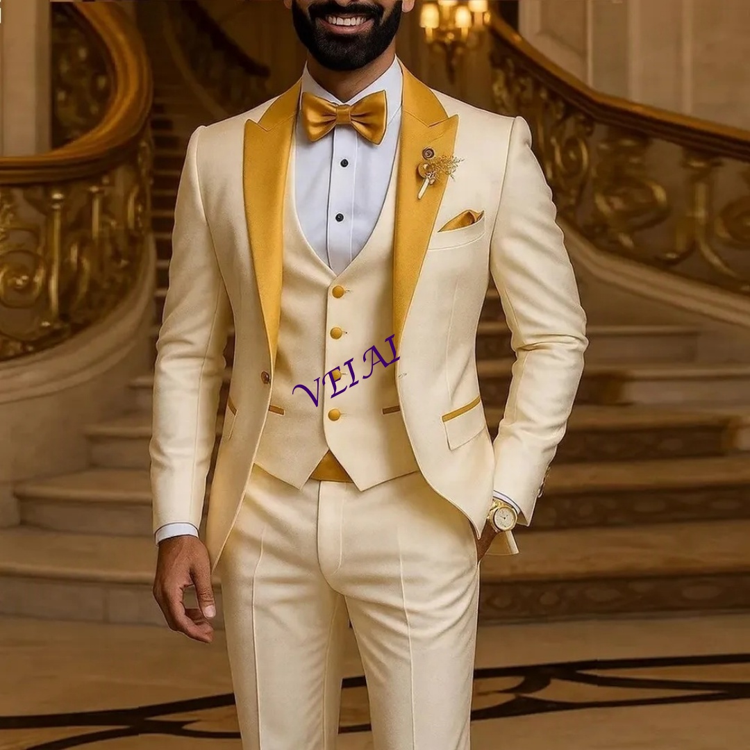 CustomizedGold Collar Ivory Me - Men'S Grooming Jacket review and price
